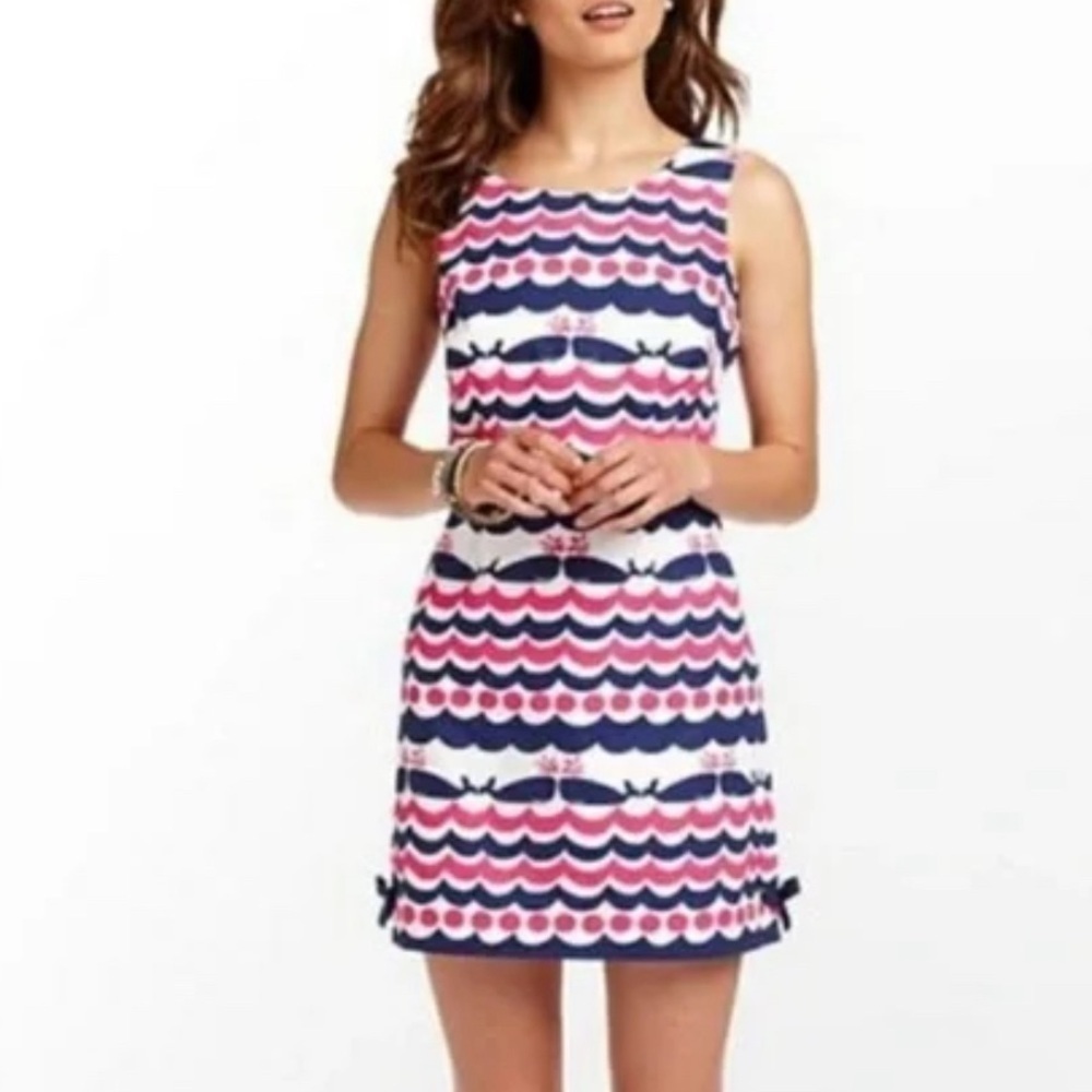 Lily Pulitzer Dolphin & Waves Delia Sleeveless Shift Dress US 2